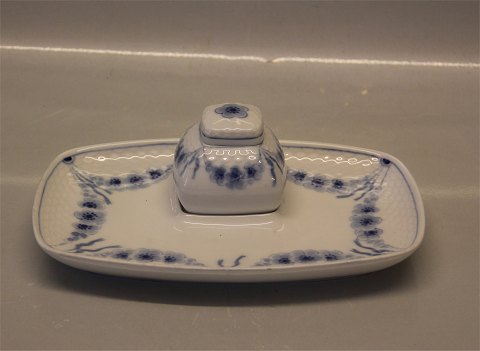 B&G Blå Empire porcelæn Skrivesæt - blækhus med låg og original indsats 22 x 15 cm SOLGT