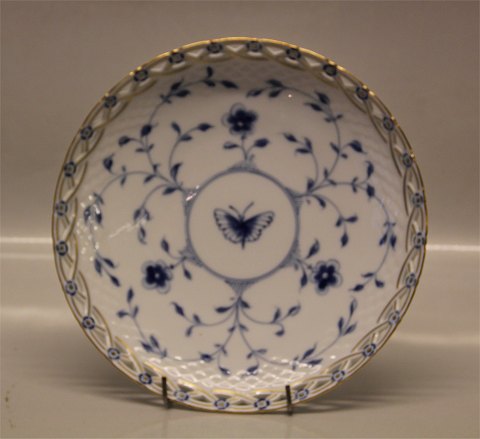 170 Bonbon dish, lace border (large) d: 22 cm B&G Kipling Blue Butterfly porcelain with gold 