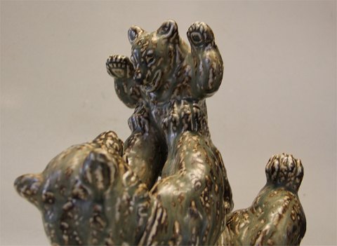 Kongelig Dansk Stentøj 21406 Kgl. Bjørn med unge 26 x 25 cm, KK, sept. 1956