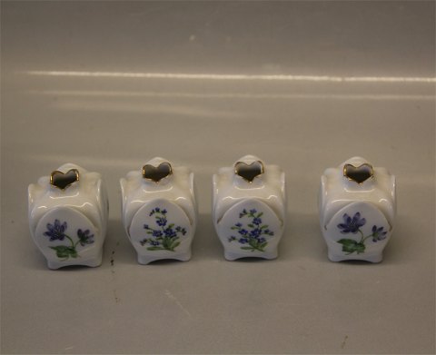 Violvaser Kongelig Danske Danske 2 stk Violvaser og bordkortholdere 6 x 4.5 cm med fejl