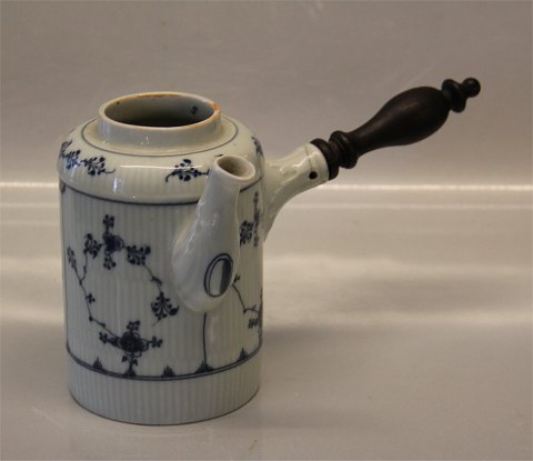 Antique Royal Copenhagen Musselmalet Stjertkande med ibenholt hank men uden låg ca 5,7 cm -limning på hank