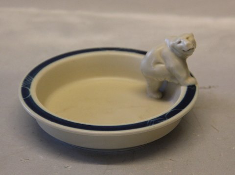 Aluminia Copenhagen Porcelain trays by 128-280 Aluminia Porcelain Bowl with polar bear on edge 12 cm Knud Kyhn 1931
