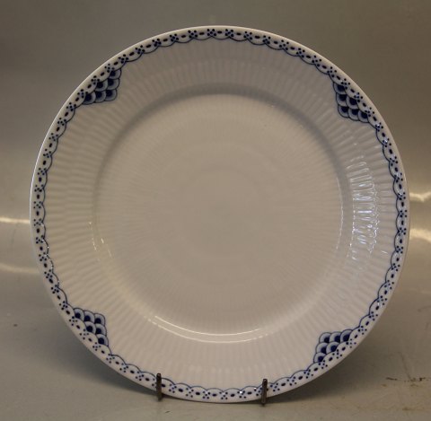 622-111 Frokosttallerken 22 cm (1017271) Princess Royal Copenhagen Blå Prinsesse #111 Hvid riflet med blå halvblonde
