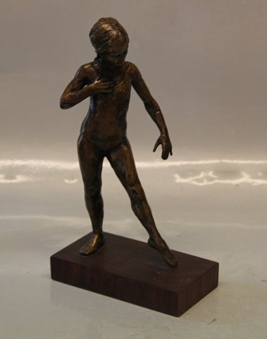 Steret Kelsey Balletpige 23 bronzefigur fra Den Kongelige Porcelænsfabrik no  438 af 500
