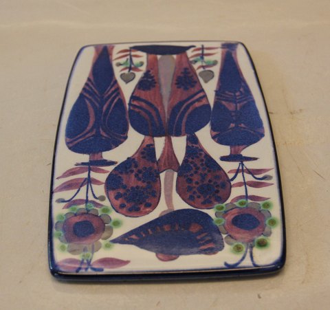 178-2901 Smørebrik  20 x 12.8 cm Inge-lise Kofoed 1960 Dekoration. Kari Christensen Aluminia kunstfajance 