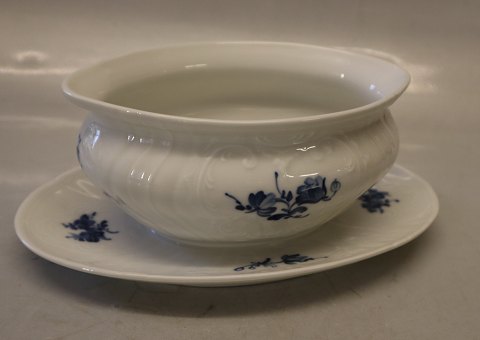 10-12049 Sovseskål på fast fod 9 x 23 x 15.5 cm Kongelig Dansk Porcelæn Blå Blomst Juliane Marie