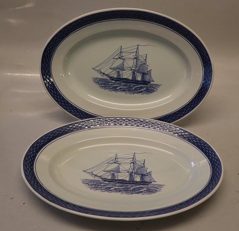 0927-46 Fad, ovalt, 20 x 28 cm Skibsstellet Aluminia Fajance Trankebar Skibsstellet #46