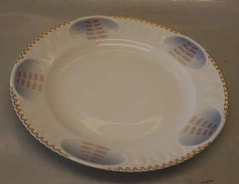 Hejrestellet B&G 025 Flad middagstallerken 24 cm lyseblå og guldkant Bing & Grøndahl