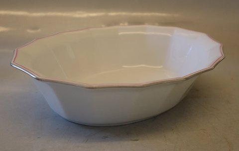 Palace 8632-1536 Salatskål, oval 6 x 24 cm (578) rød  & grå kant Kongelig Dansk Kantet Porcelæn(Palads) 