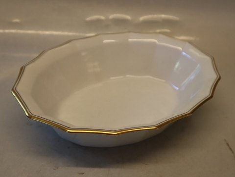 Palace 8632-1536 Salatskål, oval 6 x 24 cm (578) guld & grå kant (1161) Kongelig Dansk Kantet Porcelæn(Palads) 