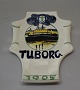 Aluminia kunstfajance Bryggeriplatte 1905 Tuborg  fajanceKalenderplatte Christian Joachim 22 cm Ølplatter