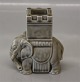 Dansk Stentøj B&G 2125 grå Elefant med Howdah 9 x 8 cm