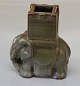 Dansk Stentøj B&G 2125 grøn Elefant med Howdah 9 x 8 cm