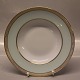 023 Små dybe tallerkner 21,5 cm (323) B&G porcelæn  Hvidt porcelæn, antik græsk kantet guldbort på grøn kant