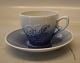 464 Kop 6.3 x 7.8 cm  og underkop 14.4 cm (464/305) B&G porcelæn Blå Julerose