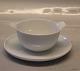 481 Boillionkop 7 x 14 cm (247) med underkop 18 cm B&G porcelæn Hvid Koppel 
